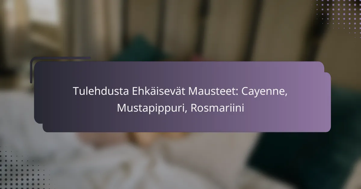 Tulehdusta Ehkäisevät Mausteet: Cayenne, Mustapippuri, Rosmariini