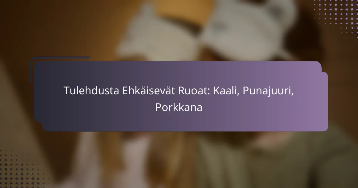 Tulehdusta Ehkäisevät Ruoat: Kaali, Punajuuri, Porkkana